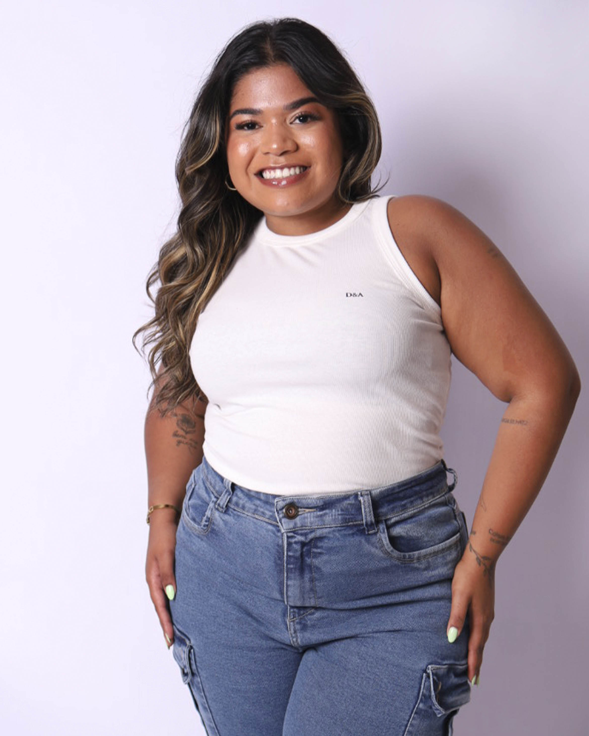 Regata Básica Branca - Plus Size