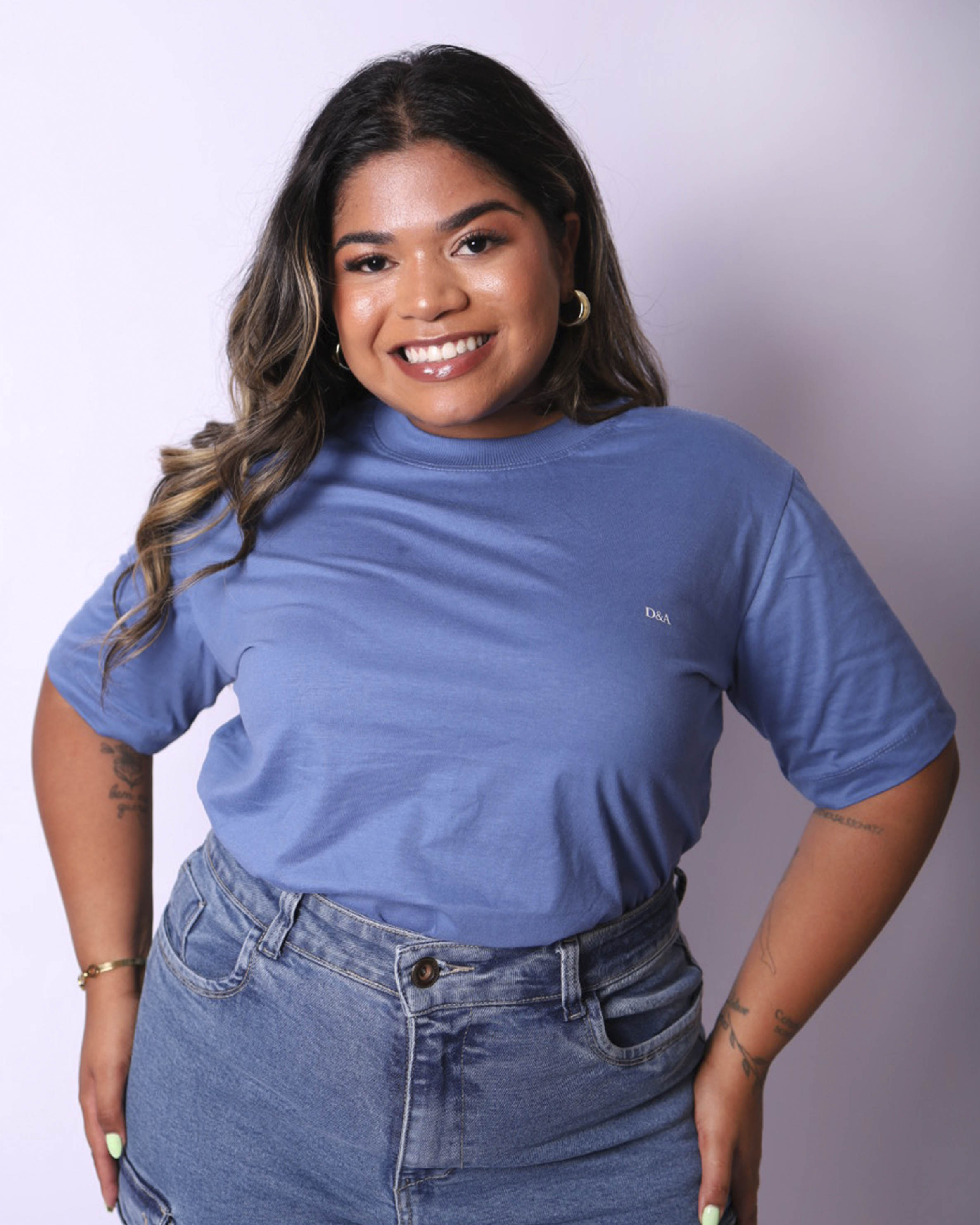 T-Shirt Básica Azul - Plus Size