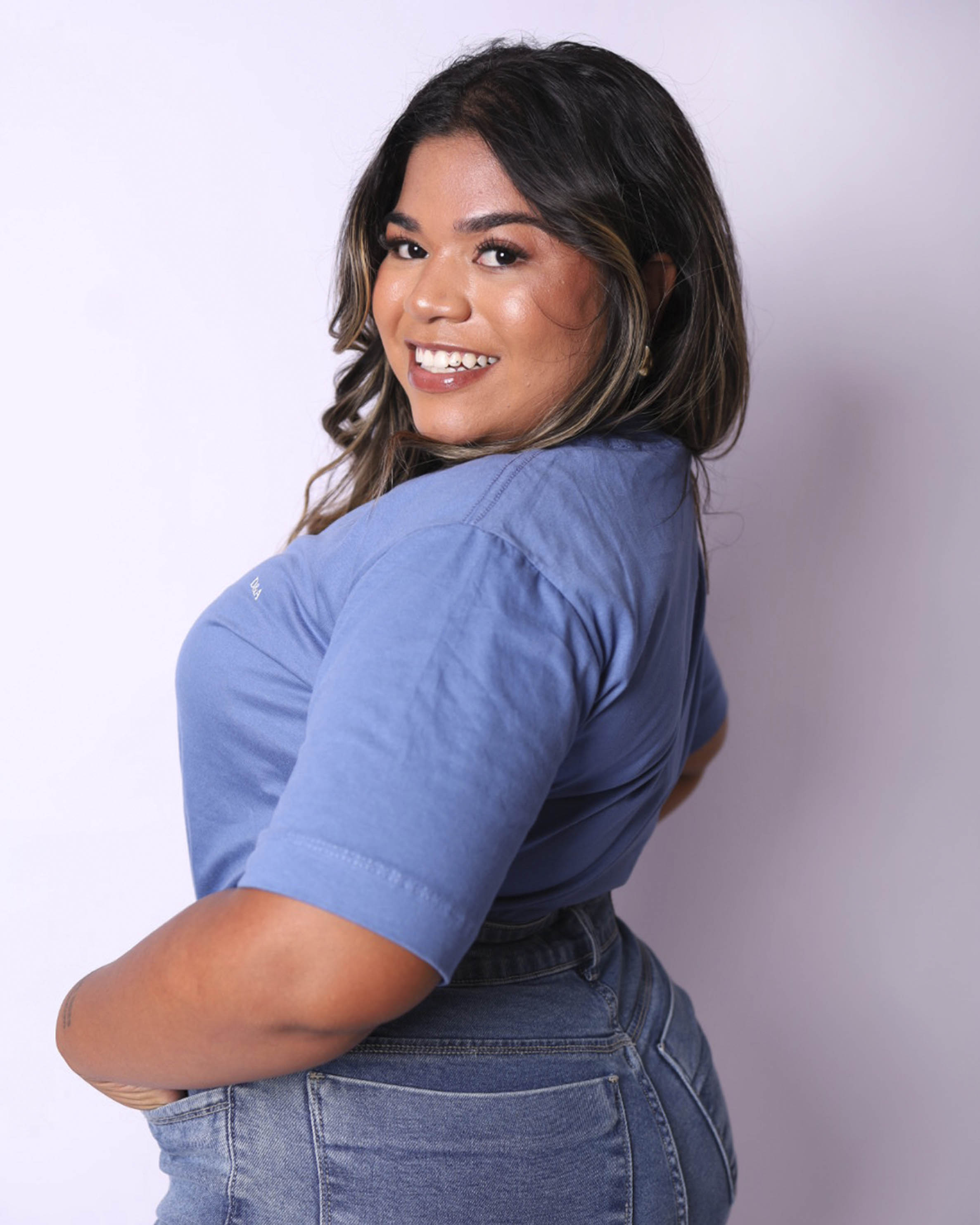 T-Shirt Básica Azul - Plus Size