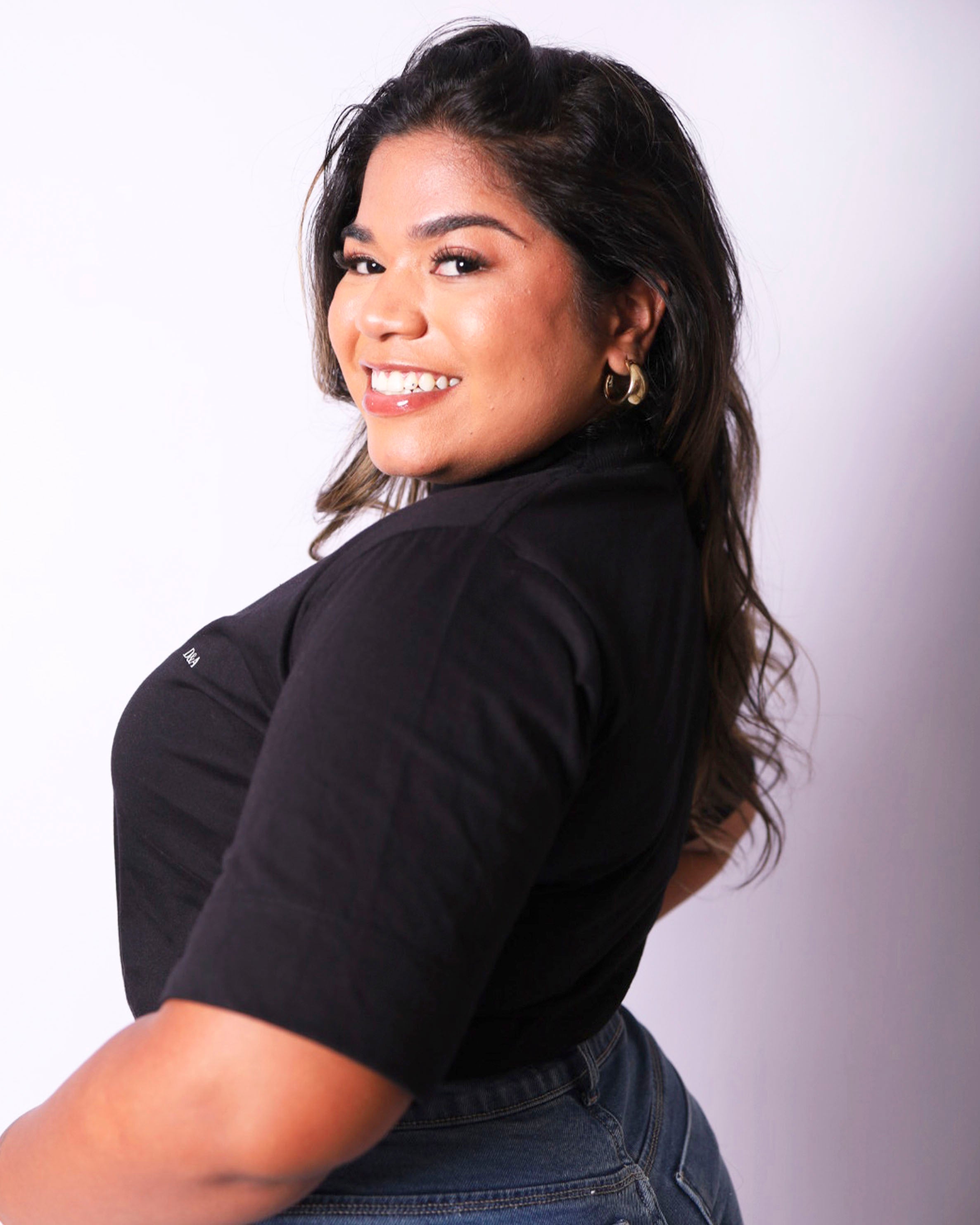 T-Shirt Gola Alta Preta - Plus Size