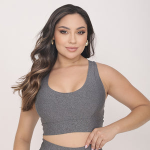 Top Feminino Nadador Cinza