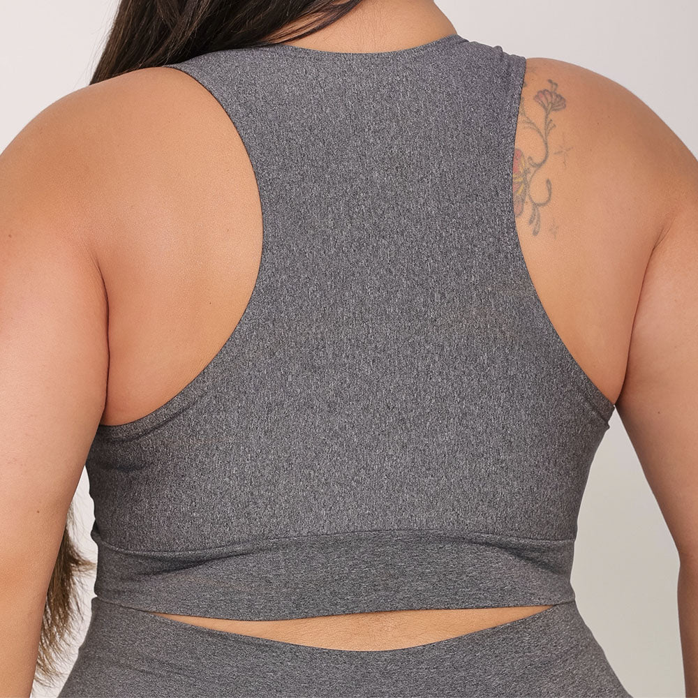 Top Feminino Nadador Cinza