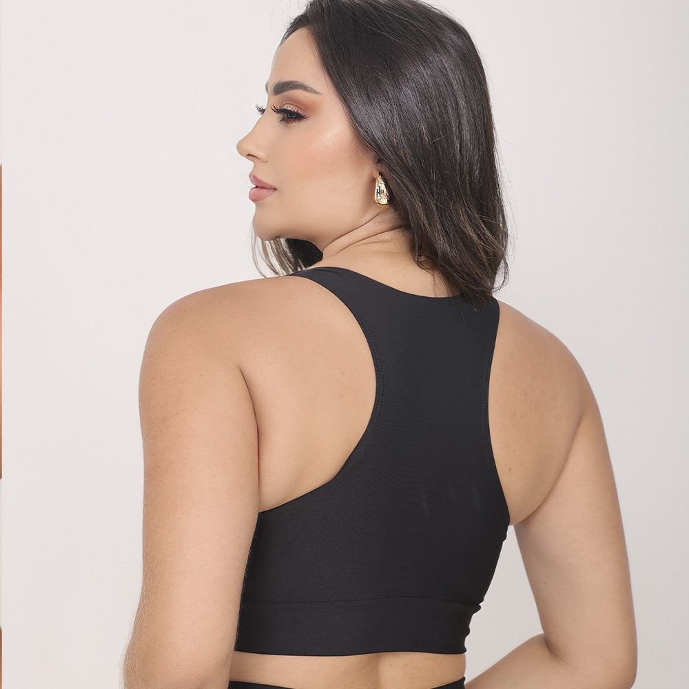 Top Feminino Nadador Preto