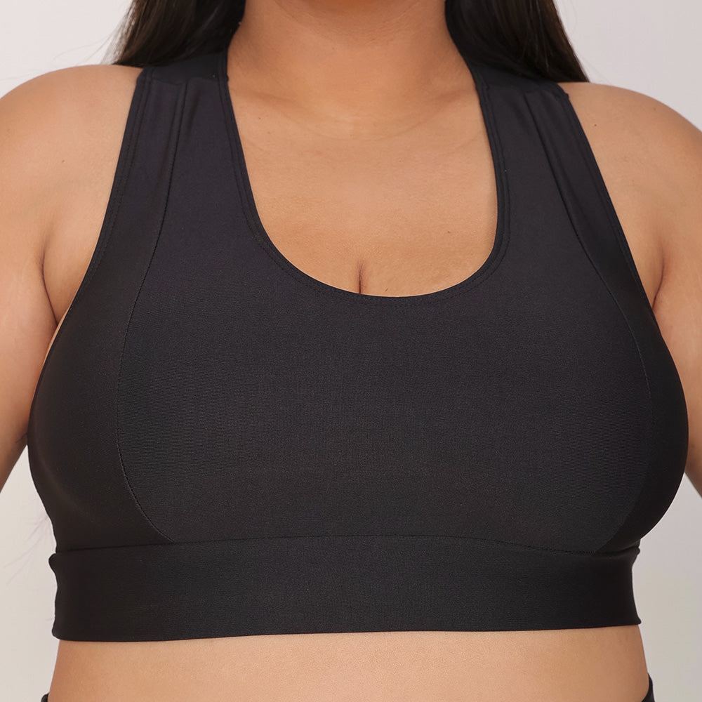 Top Feminino Nadador Preto