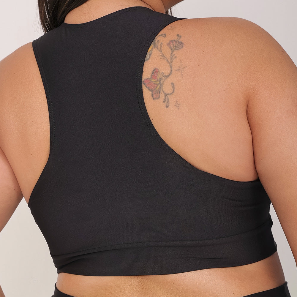 Top Feminino Nadador Preto