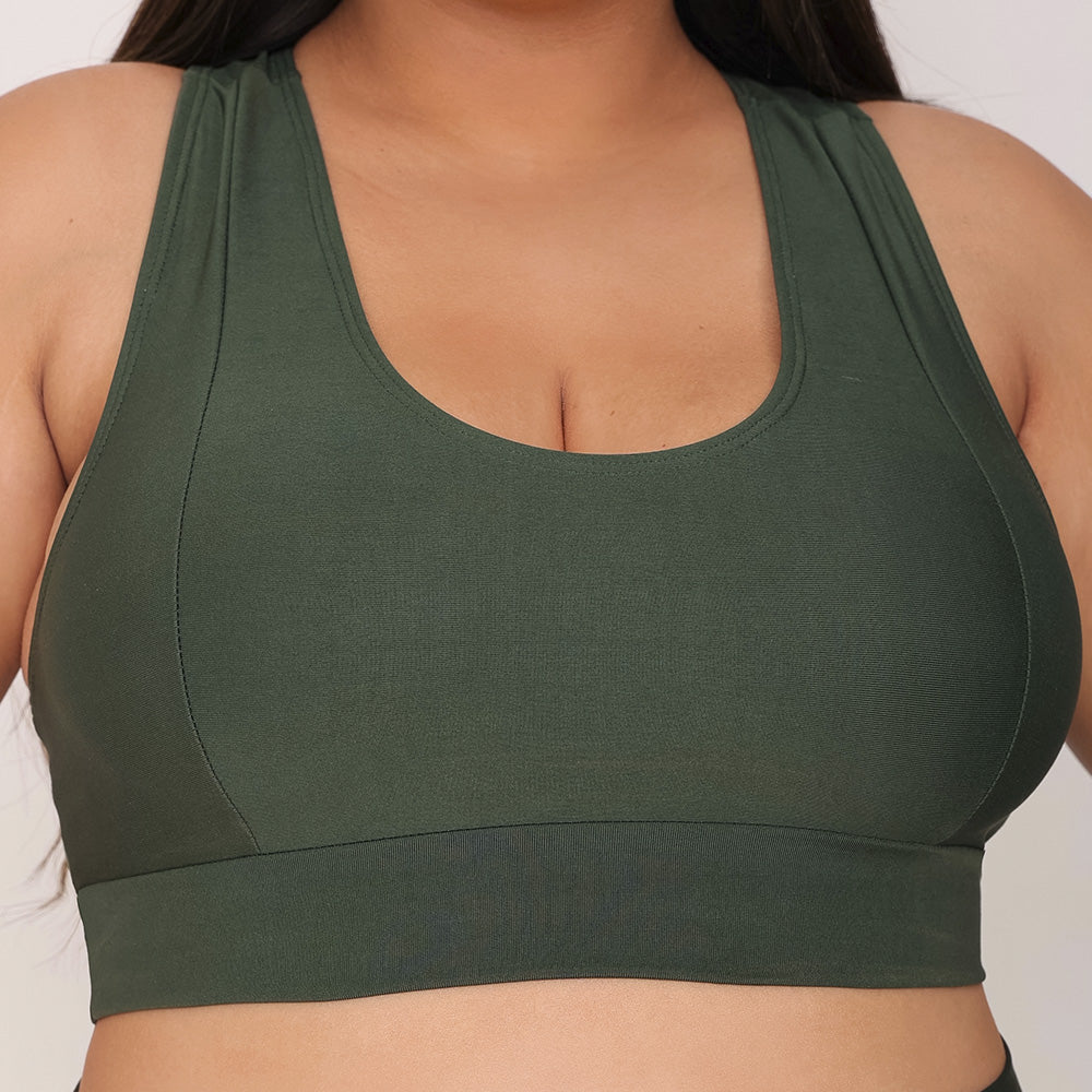 Top Feminino Nadador Verde Militar